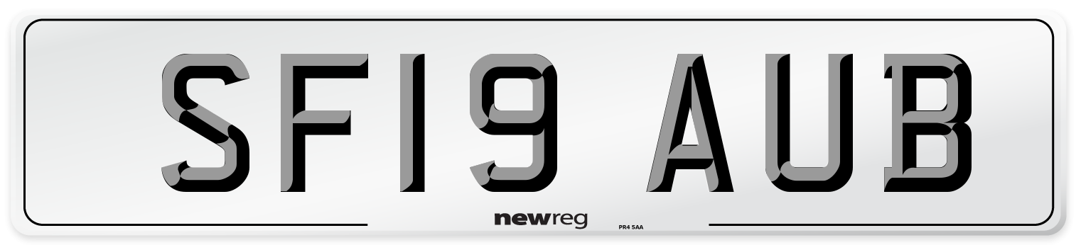 SF19 AUB Number Plate from New Reg